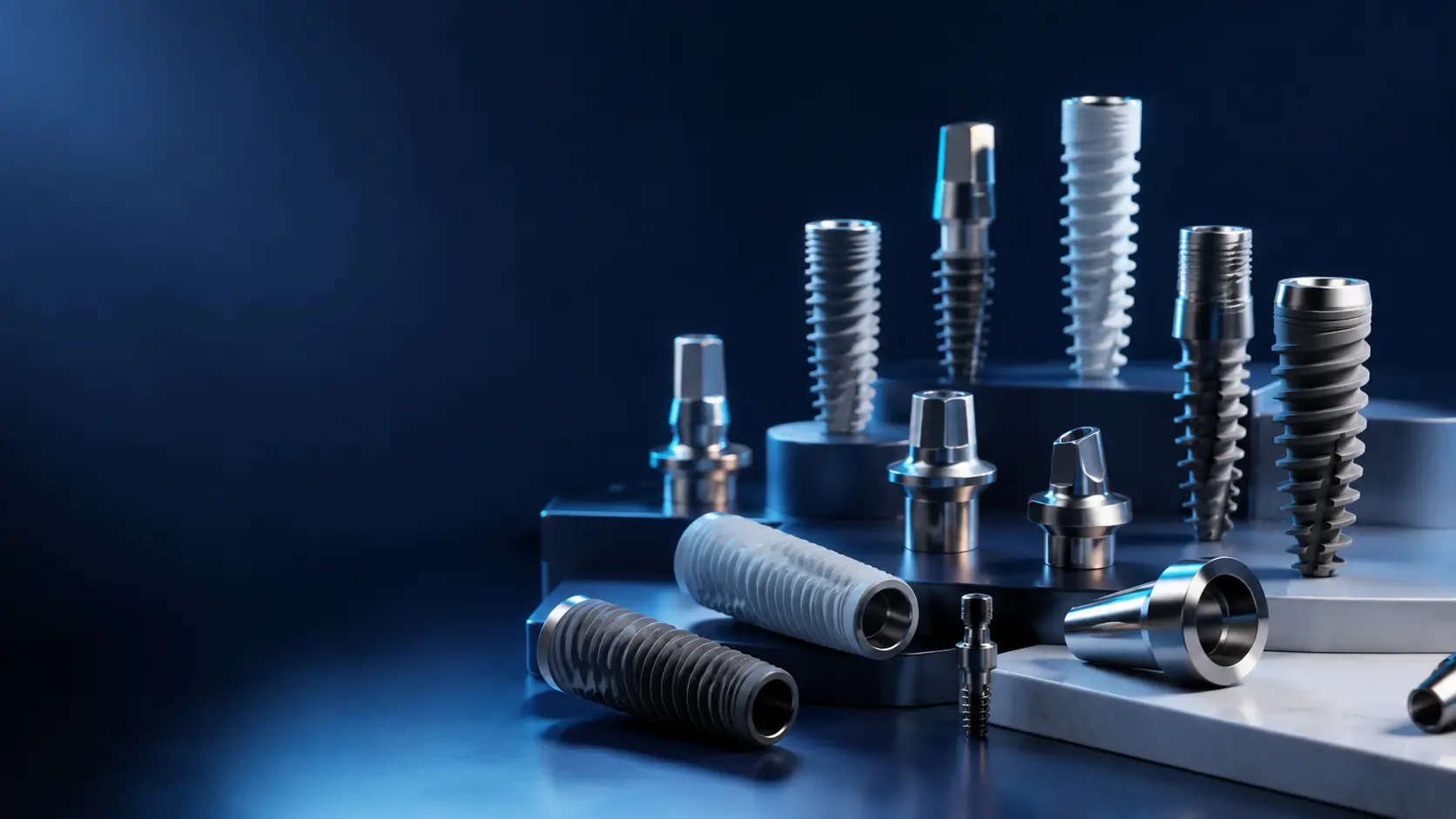 Precision dental components arranged for evaluation